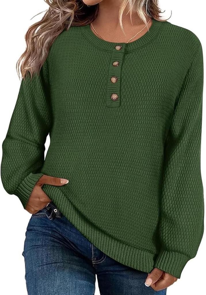 European Cross 2026 Autumn/Winter Solid Color Long Sleeve Round Neck Pullover Knit Sweater for Women
