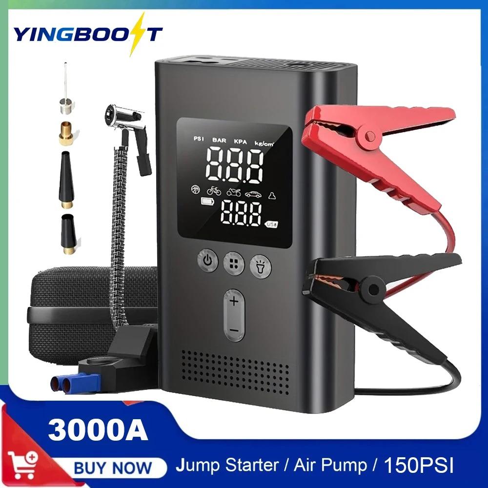

YINGBOOST Car Jump Starter with Air Pump Peak 4000A Auto Battery Booster &150PSI Tire Inflator Jump Starter with Air Compressor Q9L-15800mAh