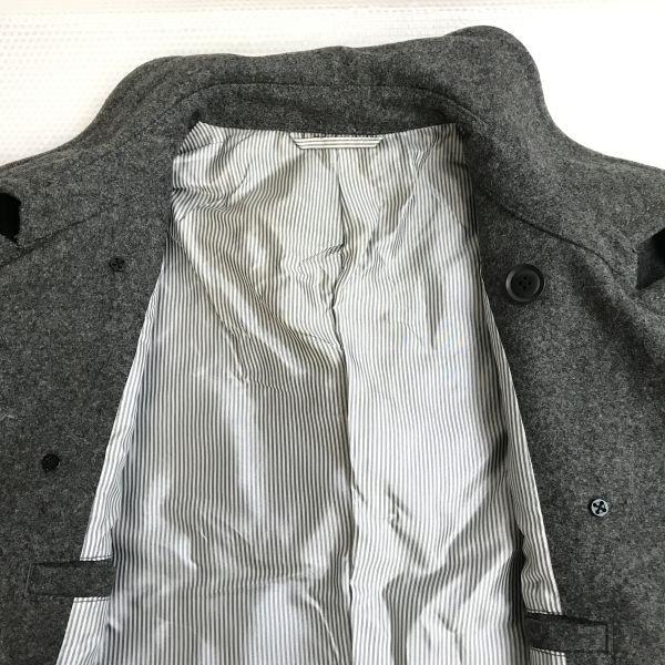 JUNMEN Melton Wool Short Pea Coat Gray Size L(USED)