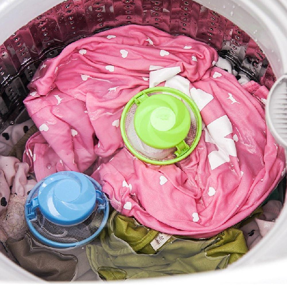 Reusable Washing Machine Floating Lint Mesh Bag Hair Filter Net Pouch Washer Lint Catcher