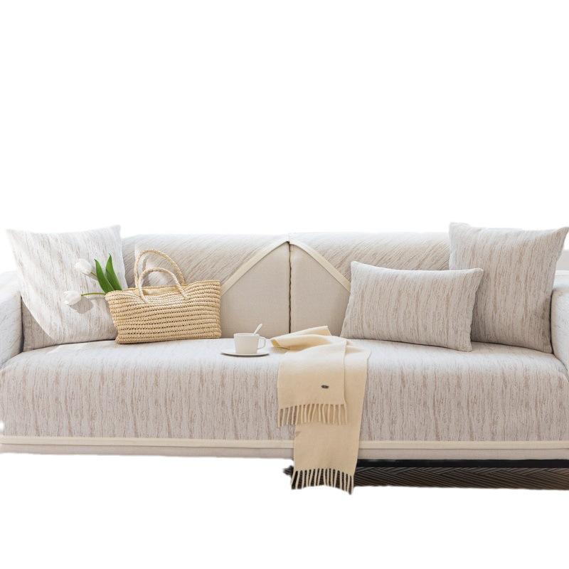 New French Chenille Sofa Cushion, New Anti-slip, High-end Leather Sofa Cover for All Seasons, Cloth Towel Seat Cushion