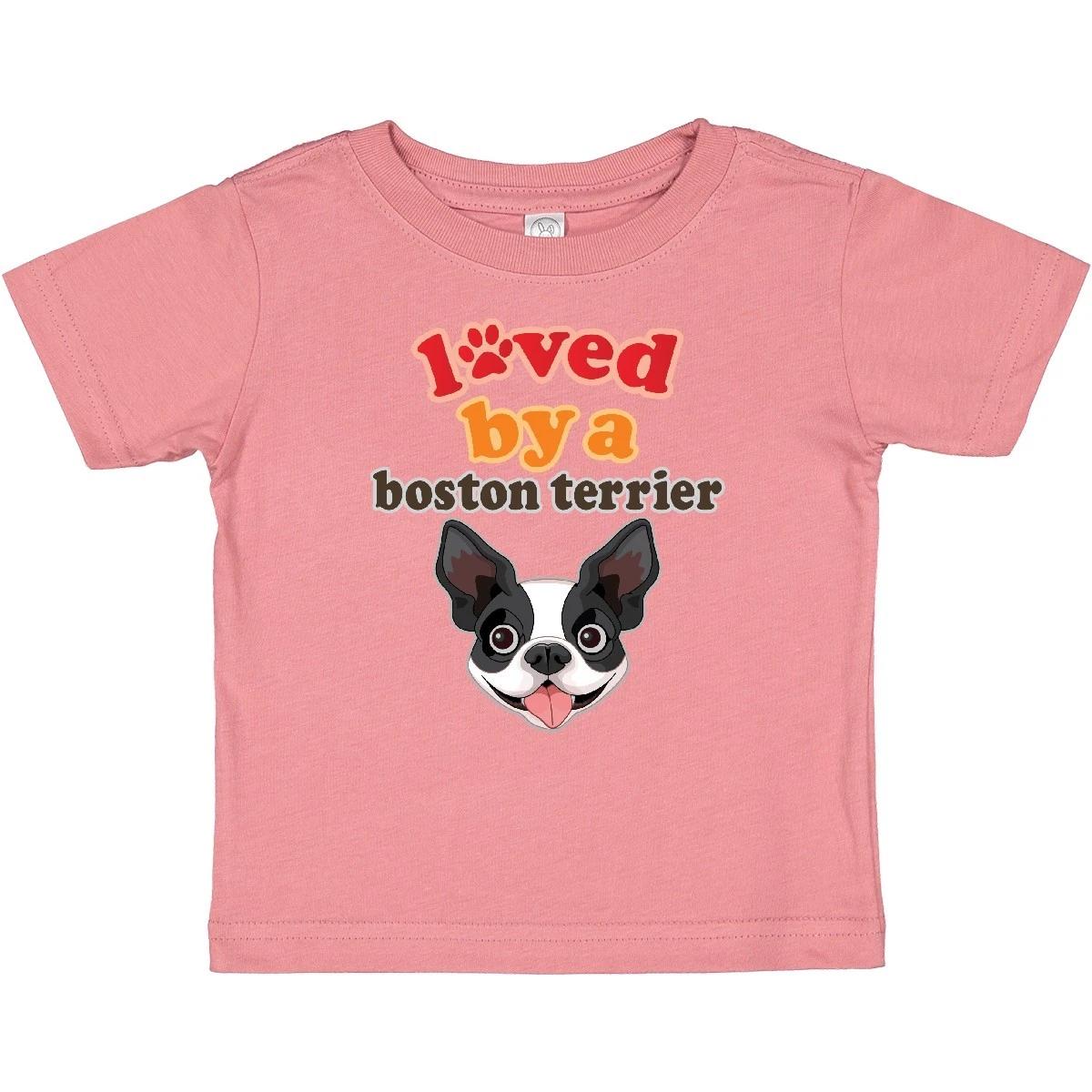 Inktastic Boston Terrier Dog Gift Baby T-Shirt Mom Dad Pets Infant Tees Shower 130