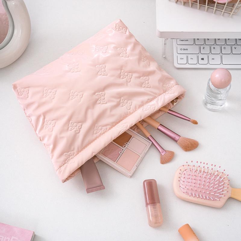 Butterfly Pattern, Hand-held Makeup Bag, Travel Storage Bag, Portable Bag, Middle Bag, Essential Travel Item, Makeup Bag, Large Capacity