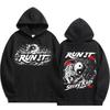 Stray Kids Run It World Tour Hoodie, Double‑Sided Dual Tiger Red Sun Yin‑Yang Oriental Art Kpop Fan Pullover Hooded Sweatshirt