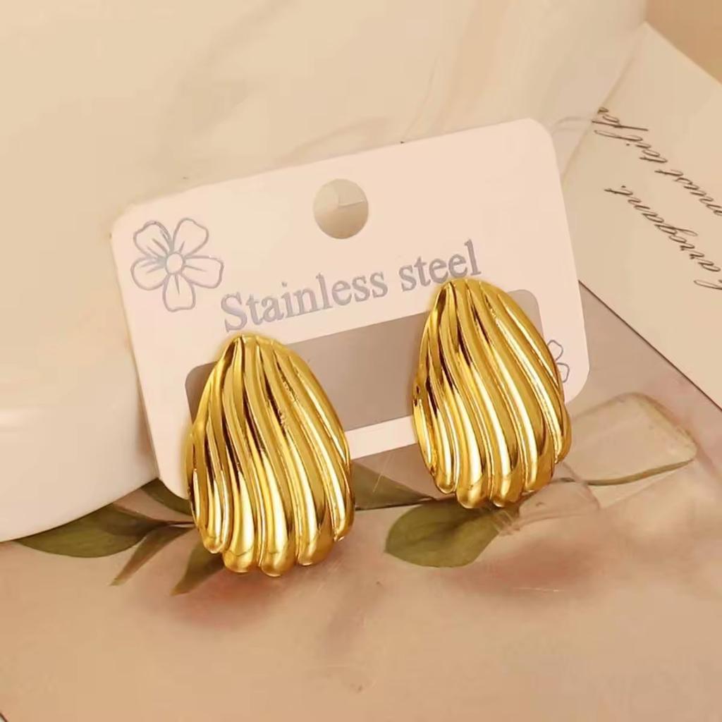 European American Trendy Cross-Border Punk Cold Wind Stainless Steel Earrings Geometric Irregular Drop Fashion Jewelry