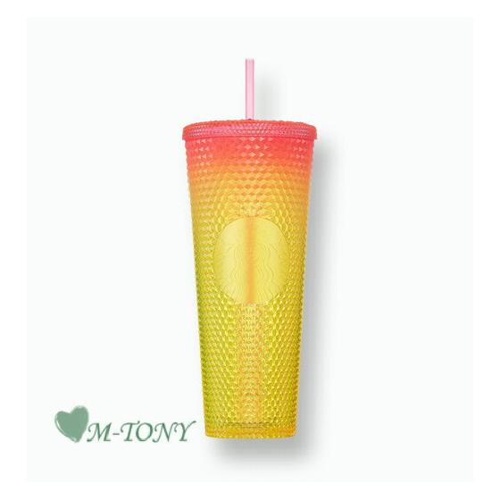 Starbucks Starbucks Summer Studs Pink Yellow Cold Cup Tumbler Bumpy Summer stud pink yellow coldcup710mlOverseas Limited Edition/Not Released in