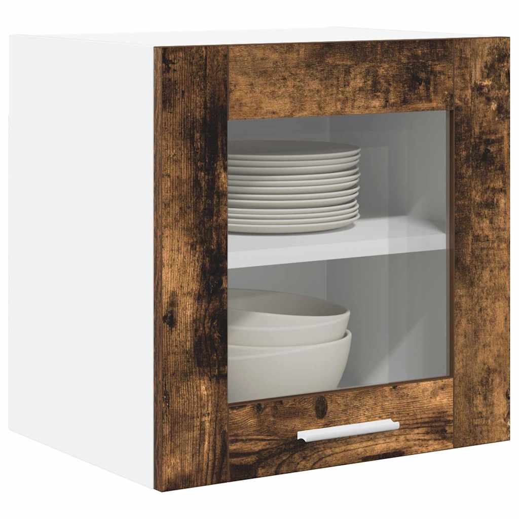 Wall Mounted Cabinet with Door 2 Pcs Smoked Oak 40 X 31 X 40 Cm