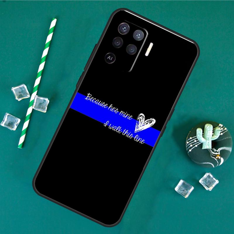 Police Thin Blue Line American Flag Phone Case For Oppo A18 A38 A58 A78 A98 A40 A60 A80 A91 A15 A17 A74 A94 A54 A57S A16 A76 A96