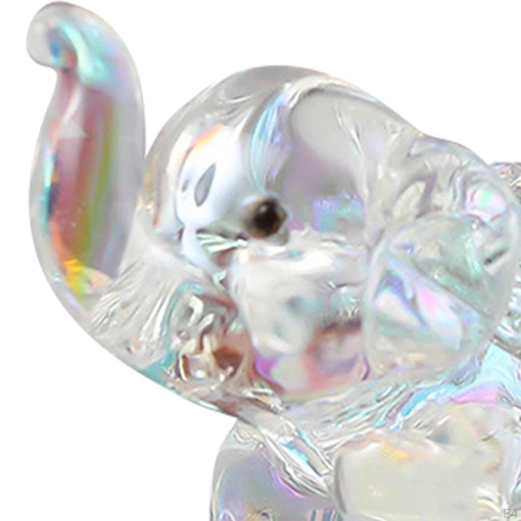 Elephant Figurine Animal Sculpture Family Friends Gift Table Centerpoece for Bookshelf
