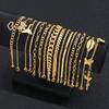 17Pcs/Set Bohemian Butterfly Heart Bracelets Set for Women Summer Seaside Gold Color Conch Fishtail Zircon Bracelets Jewelry New