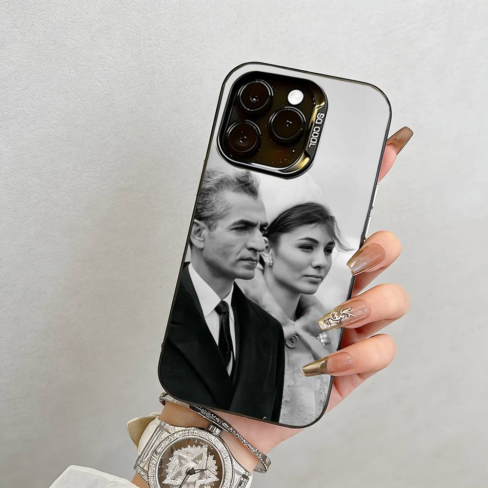 Mohammad Reza Pahlavi Phone Case For iPhone 17,16,15,14,13,12,11 Plus,Pro Max,XS,Colored Silver Plated Inside Cover