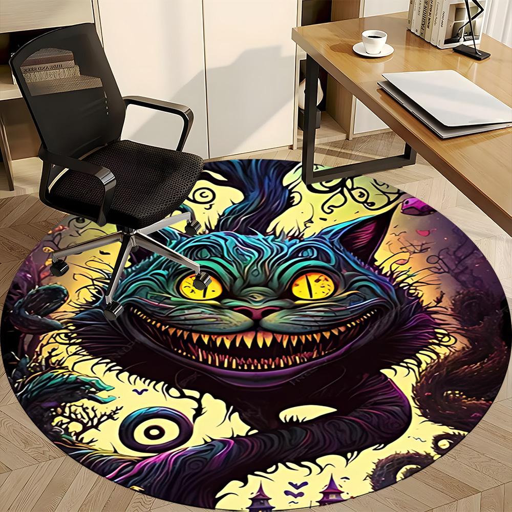 1pc Cat Fantasy Office Round Area Rug, Indoor Mat Suitable For Office, Under Office Chairs Bedroom Living Room Home Decor, Room Deco