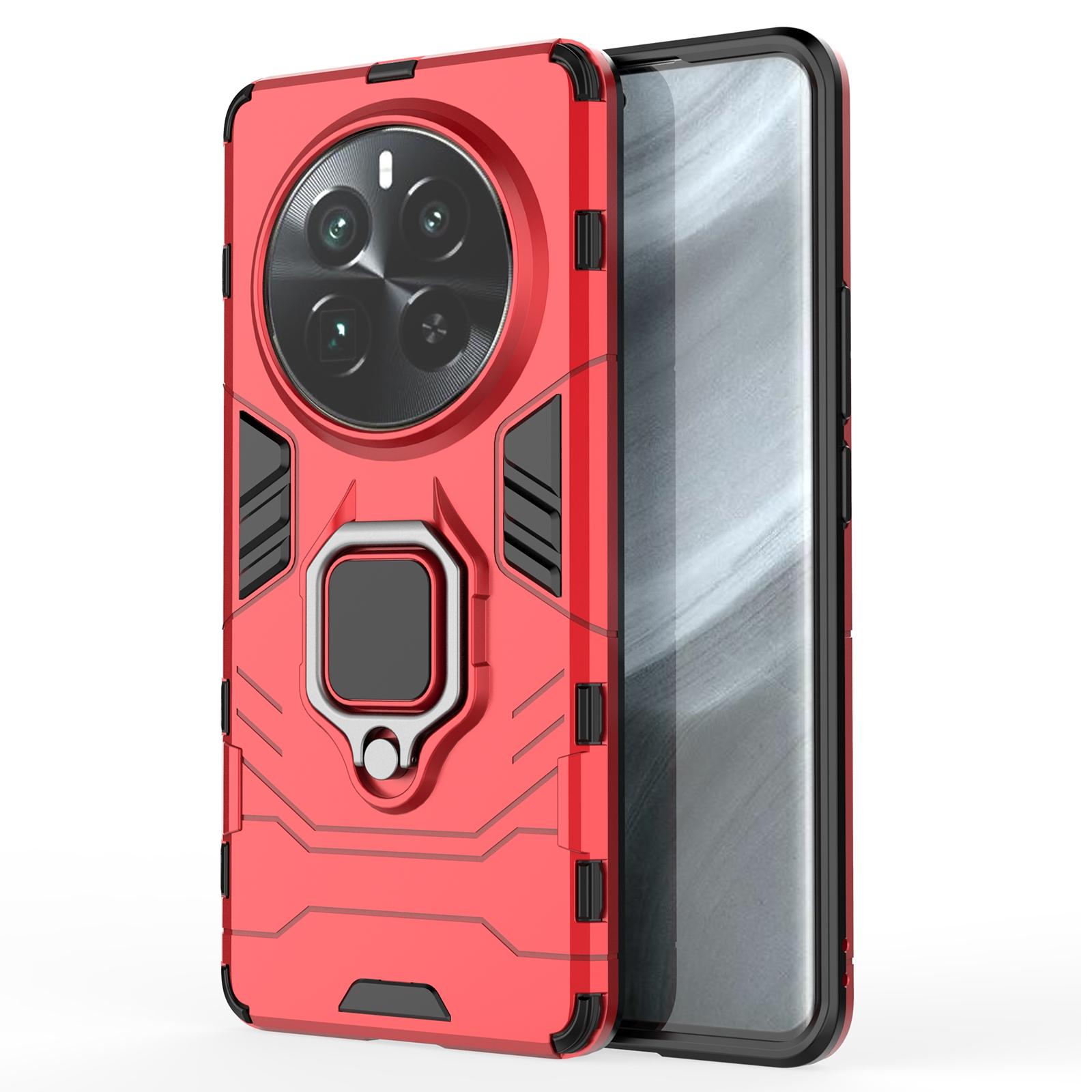 

For Realme 12 Pro+ 5G/Realme 12 Pro 5G Shockproof Phone Case Ring Holder Kickstand Phone Cover Red