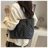 Monogrammed Tote Bag & Mini Bag Set Stylish Purses with Logo Accents Large Capacity Handbags Shoulder Bag for Women's Daily Use