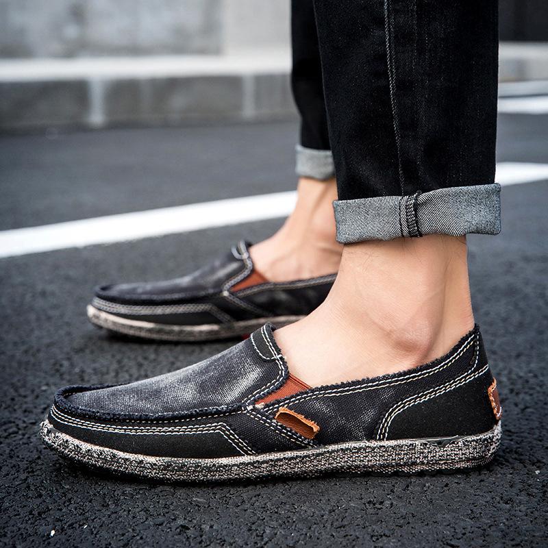 

Мужские парусиновые туфли, Повседневные тканевые туфли, Мокасины, Дышащие, Удобные, Туфли слипоны, Износостойкая мужская обувь 46