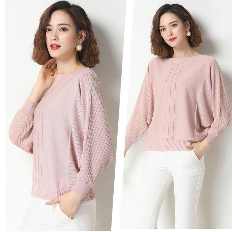 Dámské volné úplety nadměrných velikostí krátké pletené trička prolamované netopýří košile pletené topy