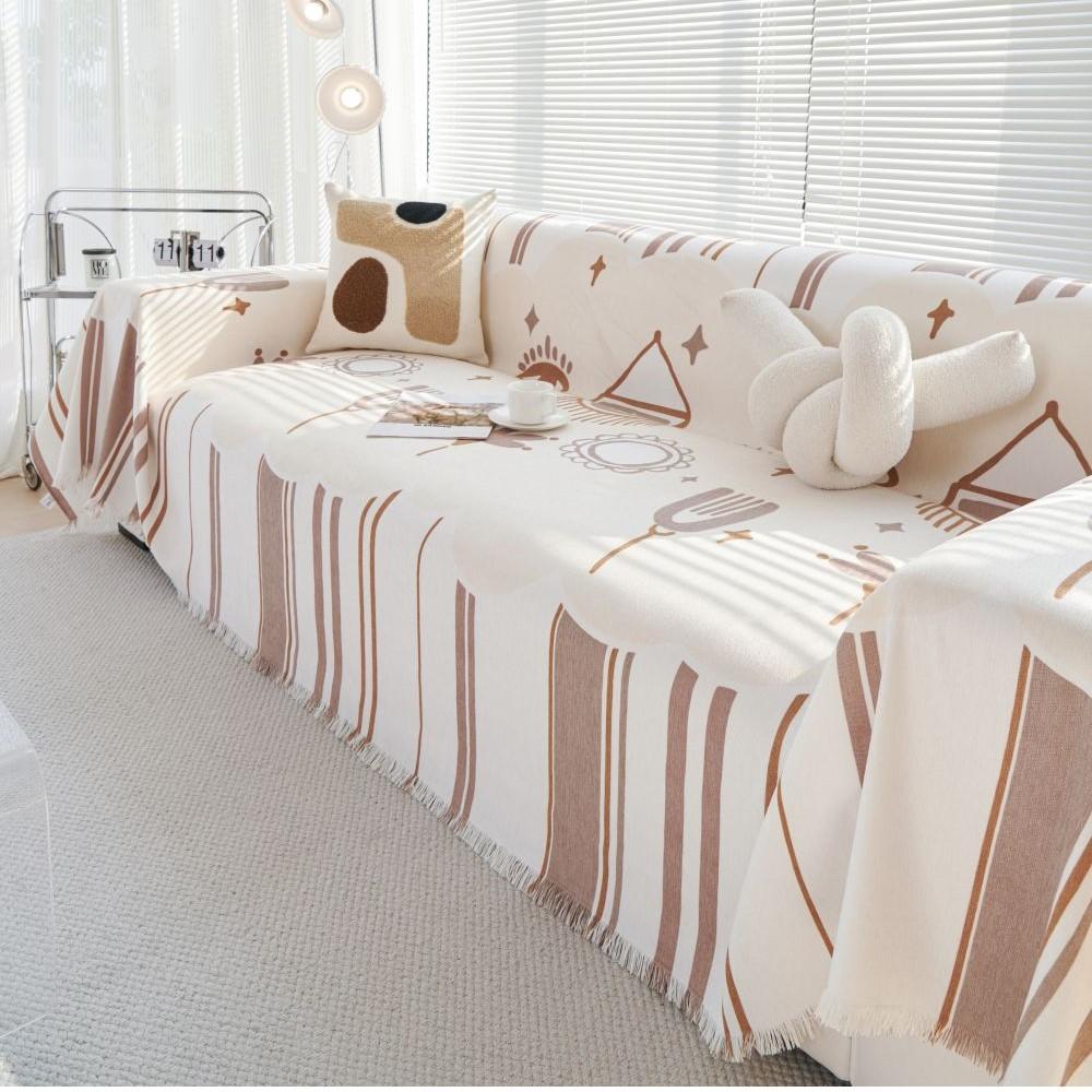 Living Room Couple Position Modern Waterproof Camping Picnic Blanket Cover  Nordic Chenille Sofa Cover Mat Throw Blankets