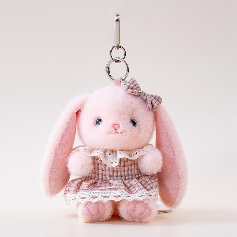 1316Cm Cute Pink Lop Rabbit Plush Backpack Charm Adorable Bunny Doll With Skirt Apron Kawaii Plushies Sweet Gift For Girls