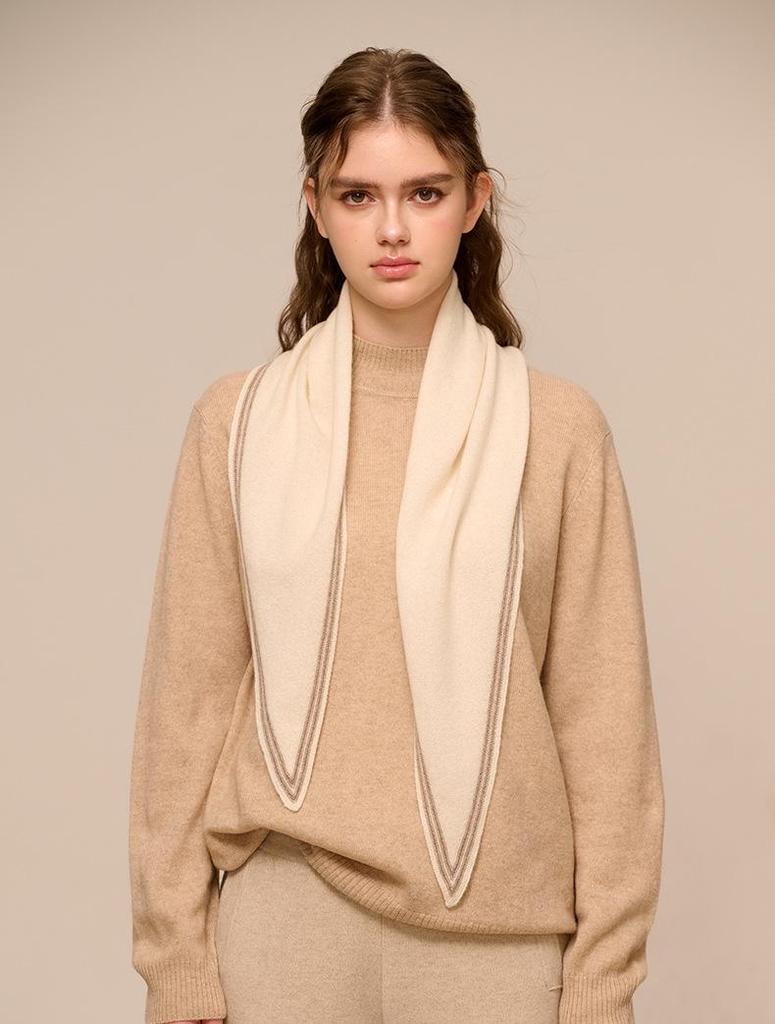Korean Style Cashmere Triangle Scarf - Spring & Autumn Knitted Neck Gaiter, Winter Warmth