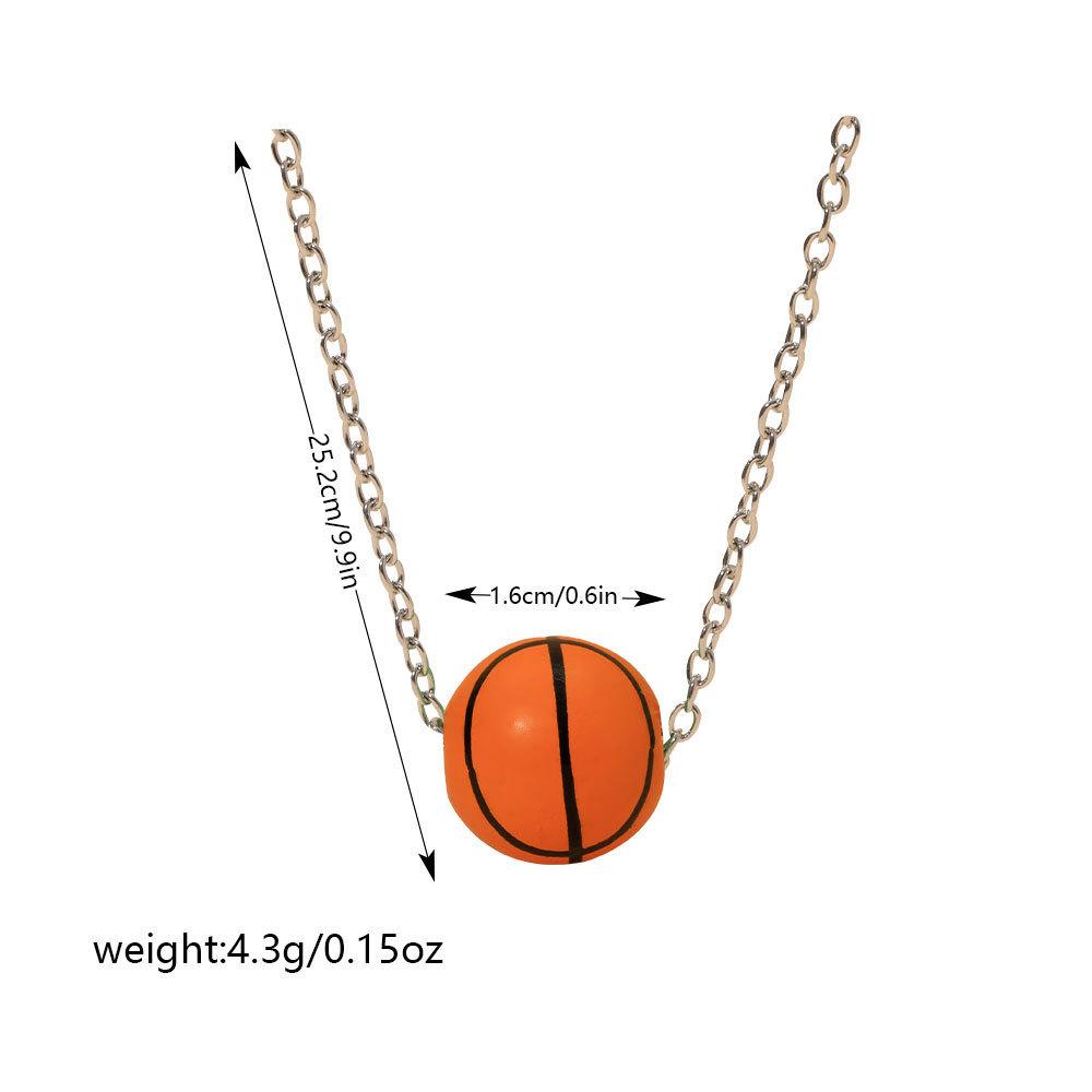 Unisex Sports Football And Basketball Pendant Alloy Necklace, Necklace Accessory