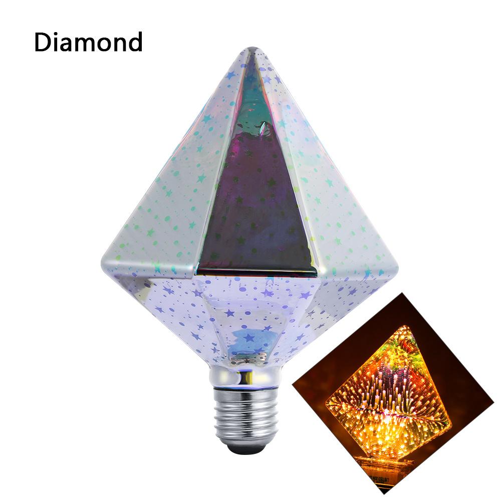 3W Ball light E27 holder Screw connector Glass Edison  3D  Bulb Party Lamp