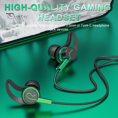 Wired Earphone Stereo Sound Sports Headset with Microphone 3.5mm/Type-C Plug In-ear Headphone for Game Music Calls
