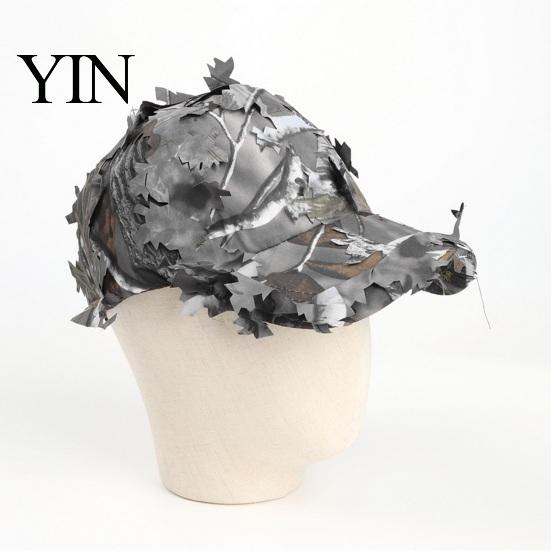 Outdoor Adventure Sun Protection 3D Leafy Camouflage Cap, Tactical Hunting Hat, Adjustable Jungle Breathable Hat Camo Cap for Men, Turkey Hunting,