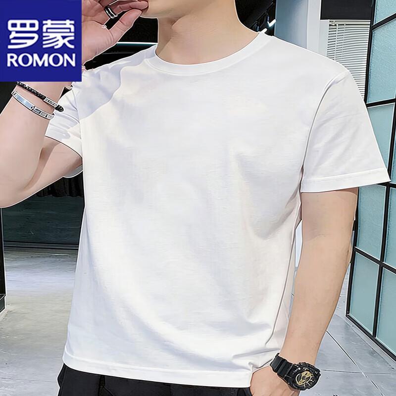 ROMON Men's Summer Loose Fit Cotton Short Sleeve T-Shirt