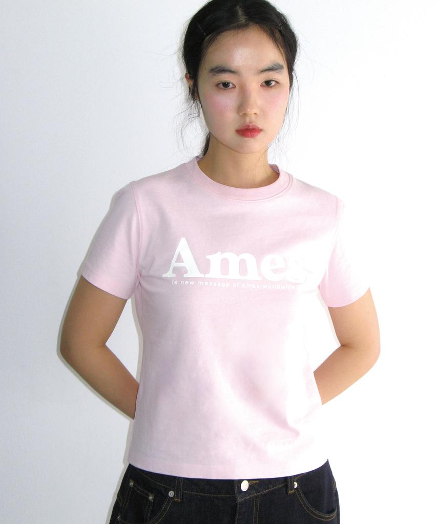 AMES-WORLDWIDE Basic Logo Tee Pink