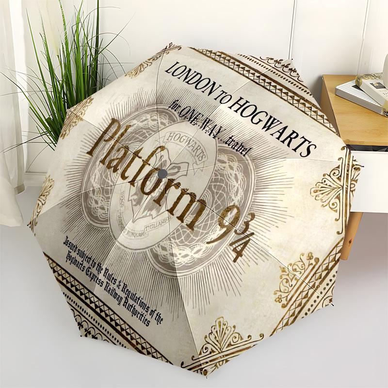 

1pc Platform 9 3/4 Ticket Umbrella with Plastic Handle,Cartoon Pattern,Suitable for All Seasons Multi-functional Umbrella528
