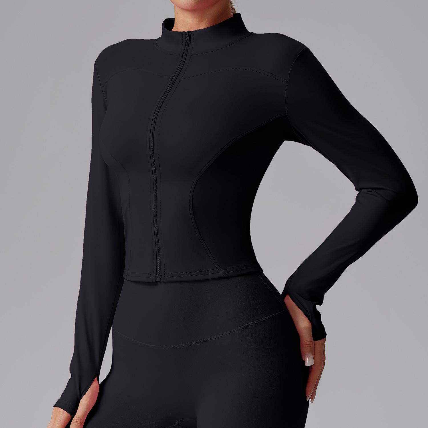 

Женская облегающая куртка для йоги Lulu со стойкой - на молнии, быстросохнущая, с длинным рукавом для бега и фитнеса 3XL