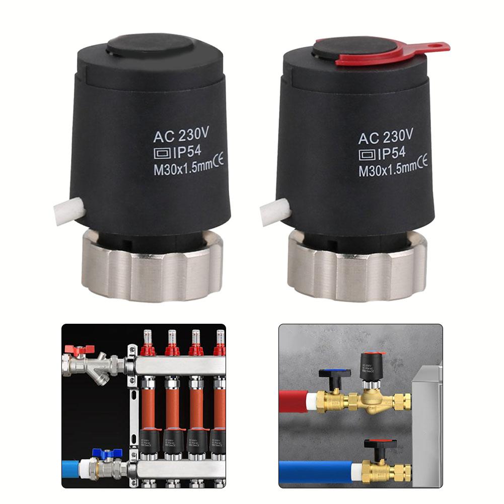 Electric Floor Heating Actuator M30 230V AC Manifold Thermostatic Actuator Two Wire Water Distributor LCD Panel-Accessories