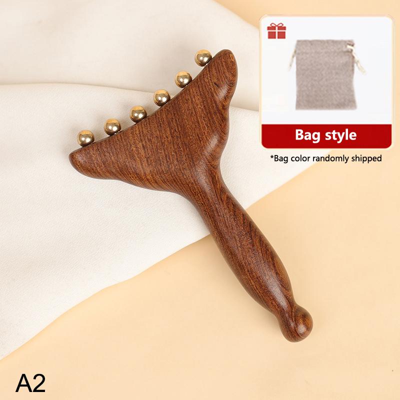 Brass Gua Sha Meridian Body Massager Sandalwood Skin Scraping Meridian Lymphatic Muscle Relief Massage Copper Guasha Board