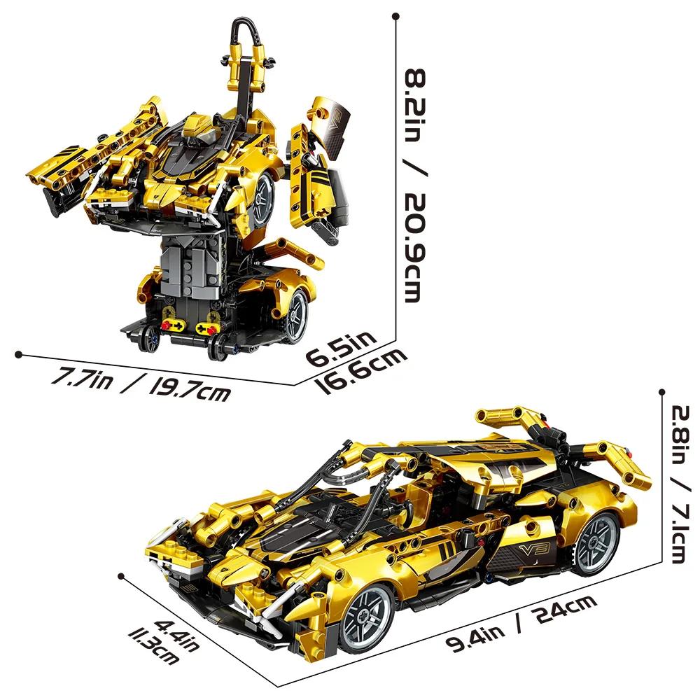 

Набор для сборки робота-трансформера, набор для сборки суперкара-робота 2 в 1, прямая деформация, устройство для отскока, подарки для мальчиков boxxed