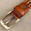 Zinc Zinc Alloy Men Weave Belt Retro Jeans Waistband Fashion Male Genuine Leather Belt  Ornament