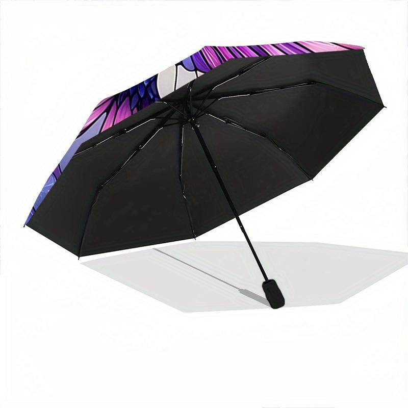 1pc Stunning Stained Glass Hummingbird Design Pattern Automatic Umbrella is Fashionable and Good-Looking, Suitable for Travel and Daily Use.R074