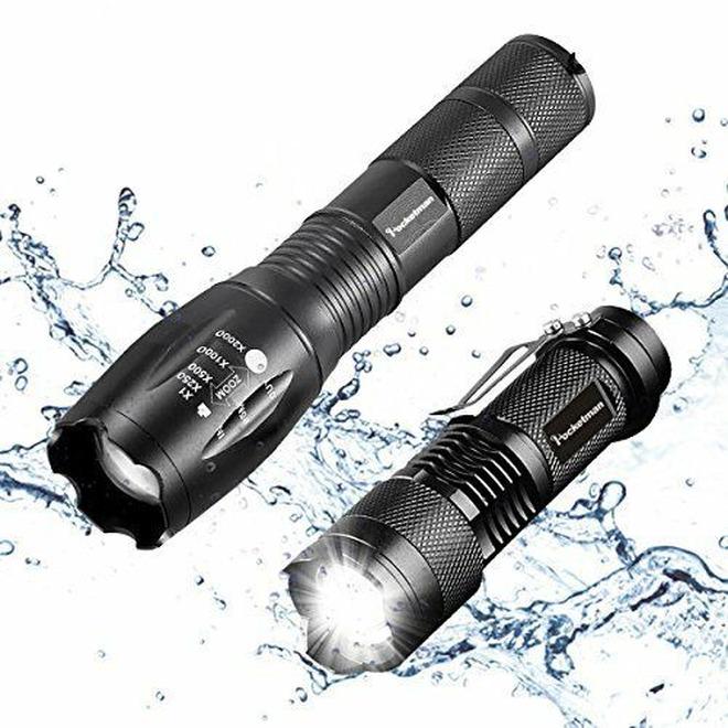 500000lm T6 LED Tactical Flashlight Military Zoomable 5Modes 18650 Torch Light