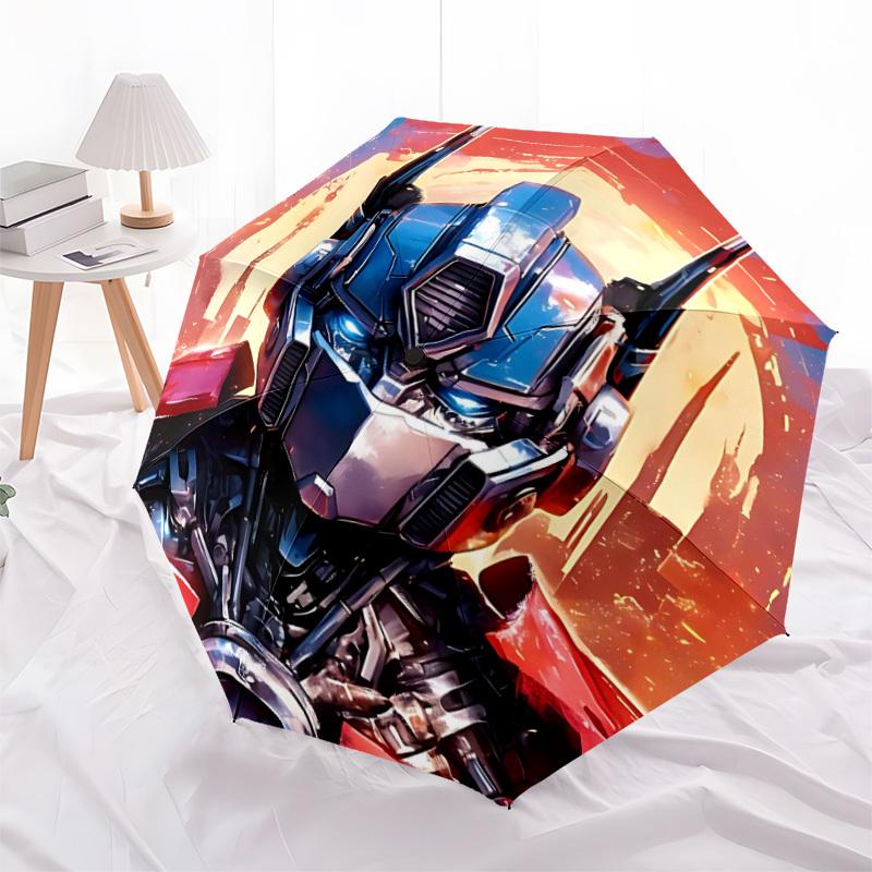 1ks Transformers, Optimus Prime Automatický skládací deštník, Odolný plast & Železo, Lehký pro venkovní denní použití 001
