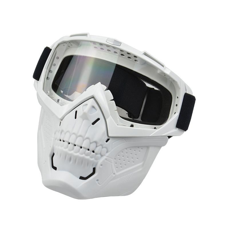 Anlorr New motorcycle riding windproof goggles with detachable sunshade, UV protection, skull face mask, and wind shield