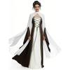 Abito Medievale Rinascimentale con Mantello, Abito Lungo Vittoriano con Lacci per Donna, Ideale per Halloween, Cosplay e Feste a Tema