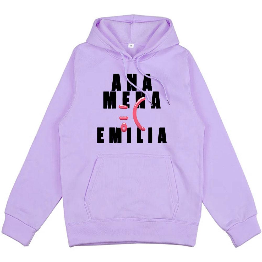 Ana Mena Emilia CARITA TRISTE Hoodies Streetwear Winter Men/Women Streetwear Graphic Clothes Hooded Fleece Unisex Pullovers Male