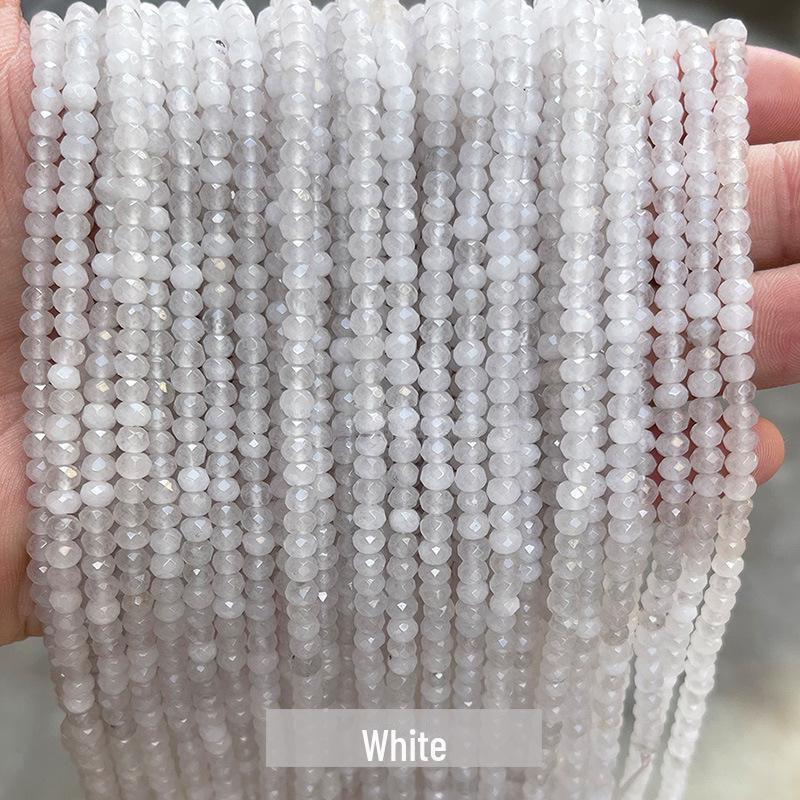 

Бусины абакус халцедон 2x4 мм для самодельных украшений, цветные нефритовые бусины-разделители About 115 pieces белый