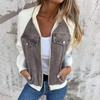 Women Casual Travel Vacation Oversized Long Sleeve Jacket Zip Up Cowboy Casual Outfits Coat