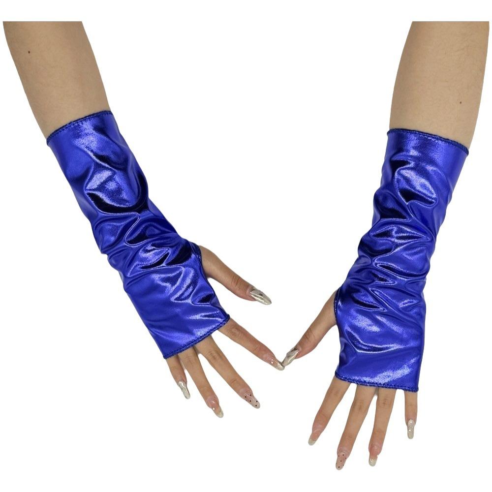 Solid Color Fingerless Mittens Imitation Leather Rock Gloves Punk Style Short Gloves  Friend Gift