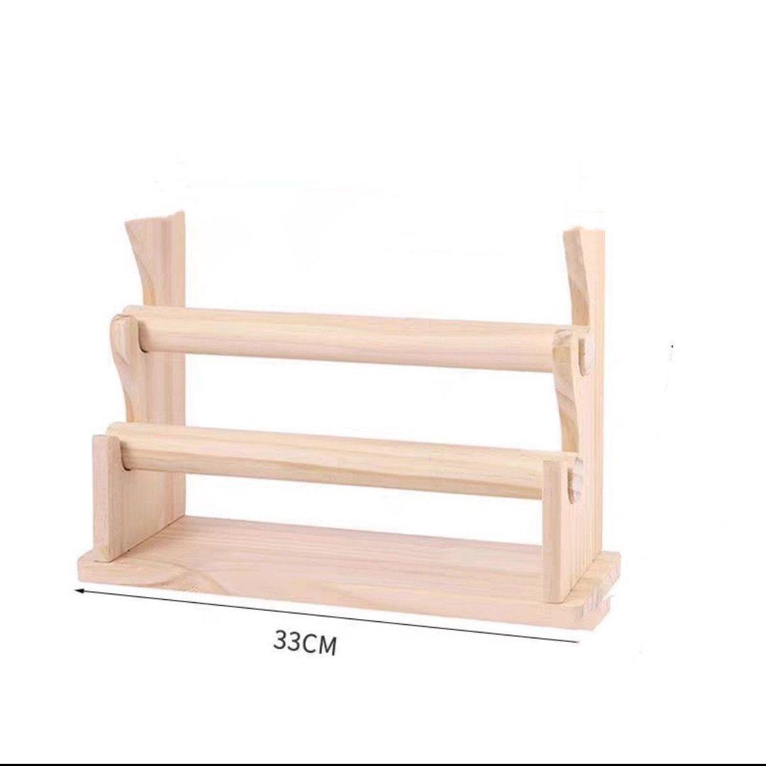 

Подставка-дисплей для украшений и резинок для волос из массива дерева: Стойка для хранения браслетов