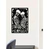 Metal Wall Art Skull Couple Decorative Plaque Home Ornament Laser Cut
