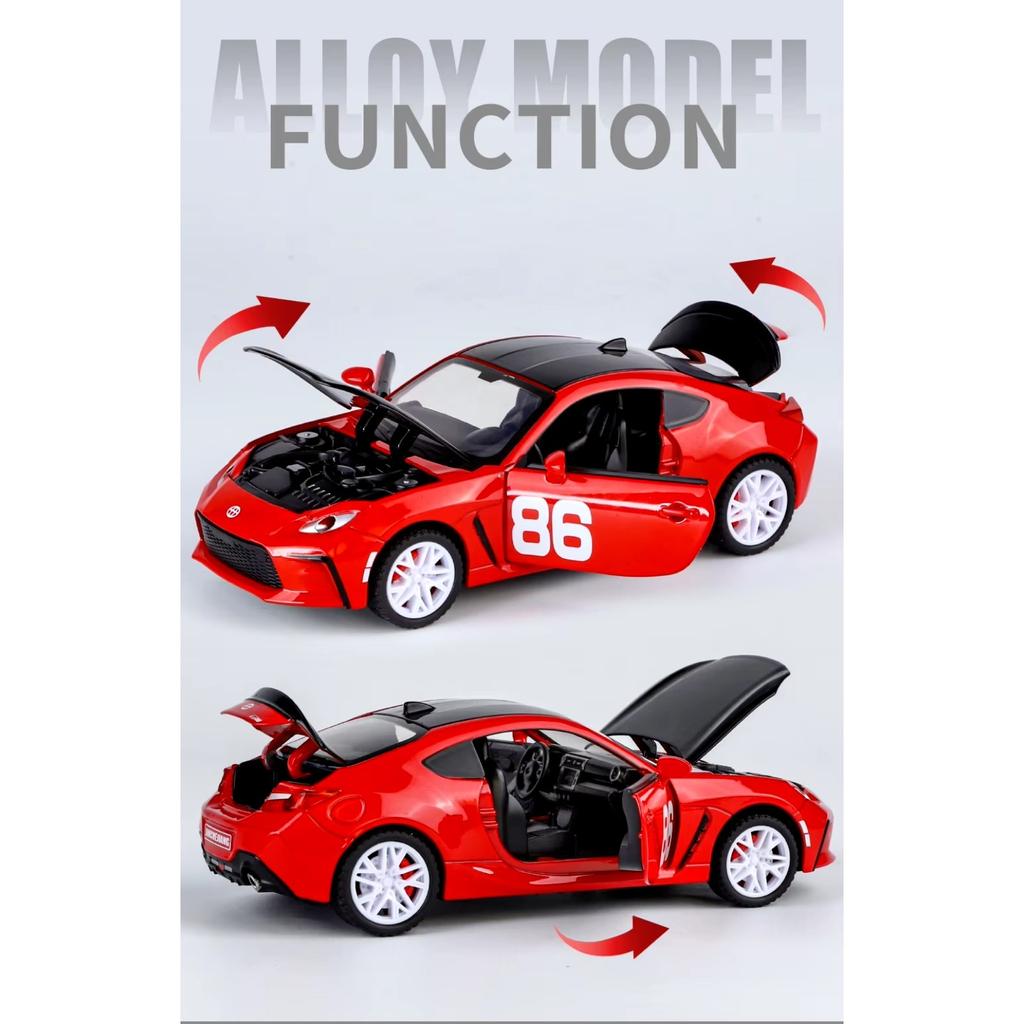 1/32 Toyota GR86 Alloy Sports Car Diecast Model Kids X-MAS Gift Toy Sound Light