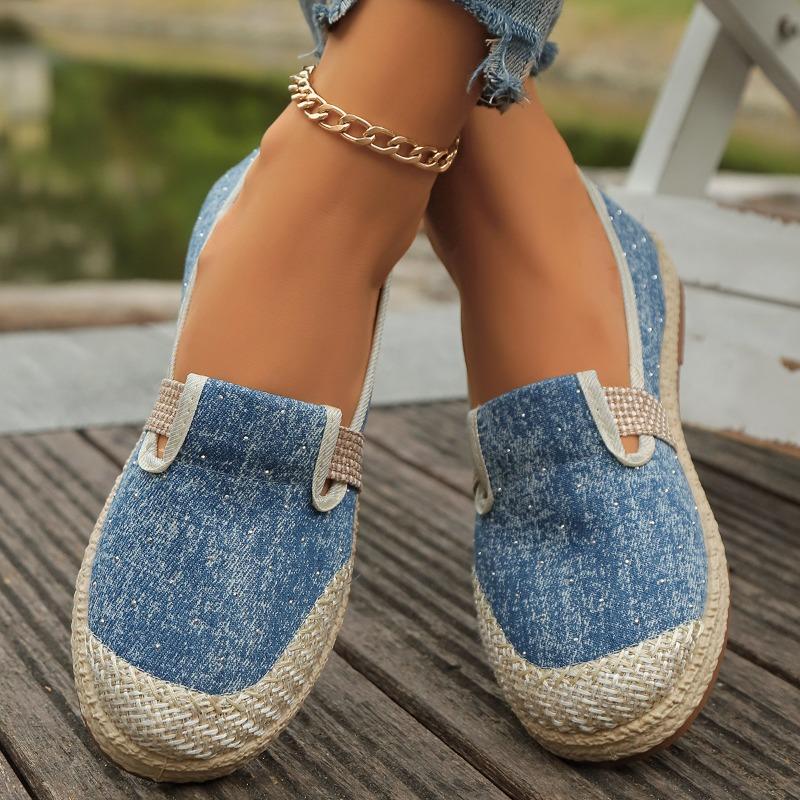 Fashion 2025 Autumn Canvas Shoes Breathable Casual Shoes Slip-On Hemp Shoes  Women Footwear