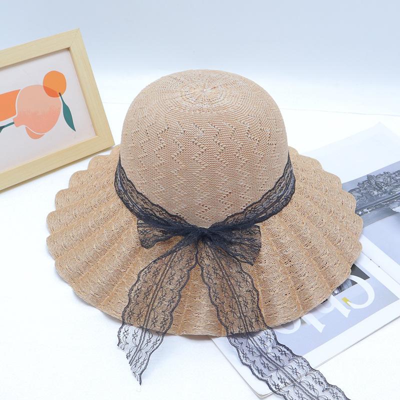 New Straw Hat Women's Outdoor Sunshade Sunscreen Hat Big Brim Trendy Vacation Beach Hat Breathable Cool Hat
