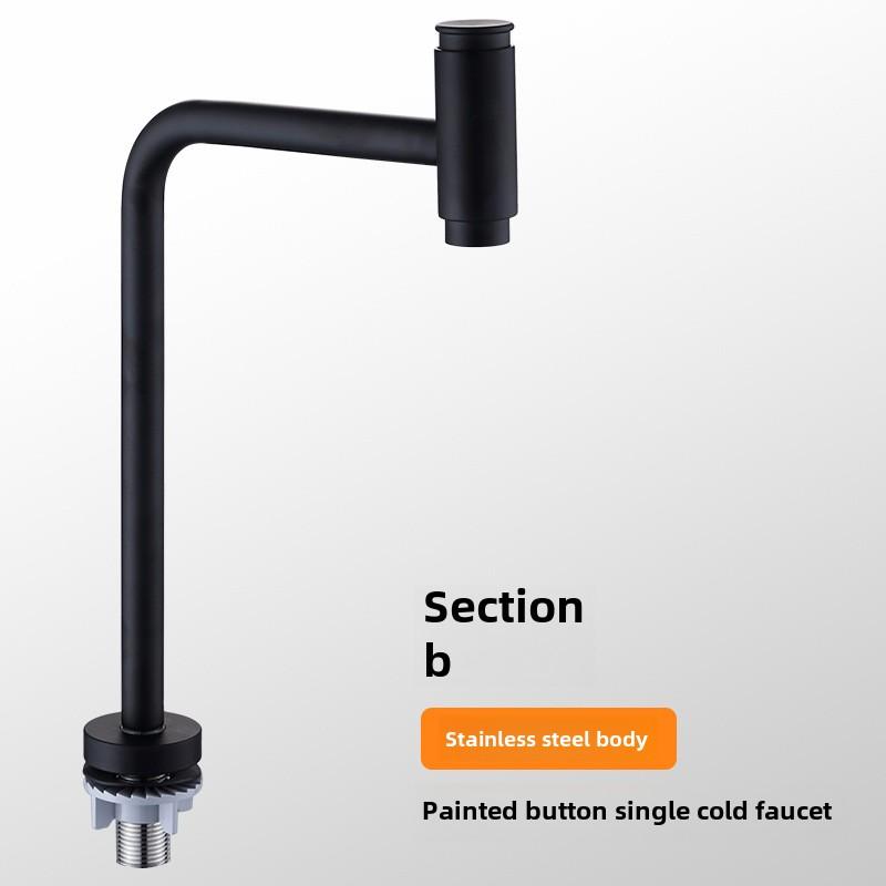 304 Stainless Steel Kitchen Single Cooling Vertical Faucet, Vegetable Washing Basin Sink, Hand Washing Basin, Single Faucet